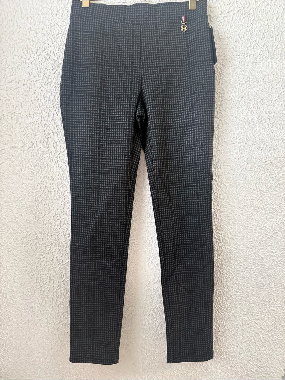 Tommy Hilfiger Gray Black Houndstooth Pull-On Skinny Ankle Pants Size 4